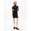 Minikleid TOMMY JEANS "TJW SILVER SCRIPT MINI DRESS", Damen, Gr. M (38), N-Gr, schwarz, Jersey, Obermaterial: 95% Nylon, 5% sonstige Fasern, unifarben, casual, kurz, Langarm, Kleider