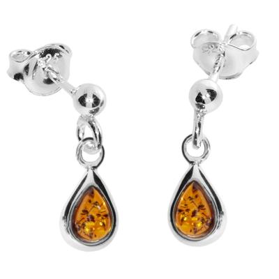 Paar Ohrhänger OSTSEE-SCHMUCK "Ostsee-Schmuck Ohrhänger Classic 6 x 4 mm", weiß, Ohrringe, Damen, 16 x 6mm, Silber 925 (Sterlingsilber) Image