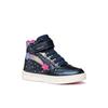 Sneaker GEOX "J SKYLIN GIRL Blinkschuh", Kinder, Gr. 24, bunt (navy, multi), Synthetik, Textil, kontrastfarbene Details, casual, Schuhe, Schnürboots, Blinkschuh mit Glitzer und Blinkfunktion
