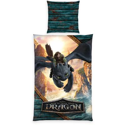 Bettwäsche "Dragons", grau, B/L: 135cm x 200cm, , Renforcé, B/L: 80cm x 80cm, Renforcu00e9, Obermaterial: 100% Baumwolle, Bettwäsche, Wendebettwäsche