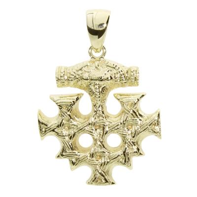Ketten-Anhänger OSTSEE-SCHMUCK "Ostsee-Schmuck Anhänger Hiddensee 30 x 30 mm", gelb, Schmuckanhänger, Damen, 42 x 30mm, Gelbgold 333, 7.2 g Image