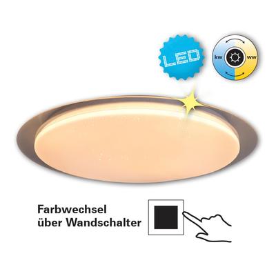 NÄVE LED Deckenleuchte "Locarno", transparent (klar), Ø 46,00cm H: 7,00cm, Lampen, Kristalleffekt, warmweiß-kaltweiß wechselbar per Wandschalter, D:46cm Image