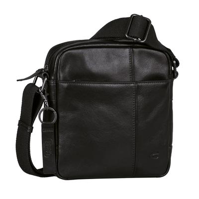 Umhängetasche CAMEL ACTIVE "Pine", Damen, Gr. B/H/T: 22cm x 24cm x 7cm, schwarz, Leder, clean, unifarben, Taschen, aus pflanzlich gegerbtem Rindsleder im kernigen Look mit RFID-Schutz Image
