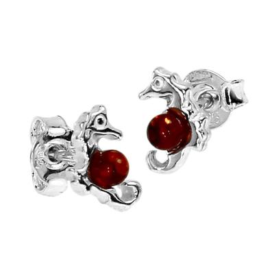 Paar Ohrstecker OSTSEE-SCHMUCK "Ostsee-Schmuck Ohrstecker Seepferdchen Ohrstecker Seepferdchen", weiß, Ohrringe, Damen, 8 x 6mm, Silber 925 (Sterlingsilber) Image