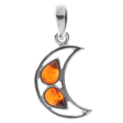 Ketten-Anhänger OSTSEE-SCHMUCK "Ostsee-Schmuck Anhänger Mond Anhänger Mond", weiß, Schmuckanhänger, Damen, 28 x 13mm, Silber 925 (Sterlingsilber), 1.7 g Image