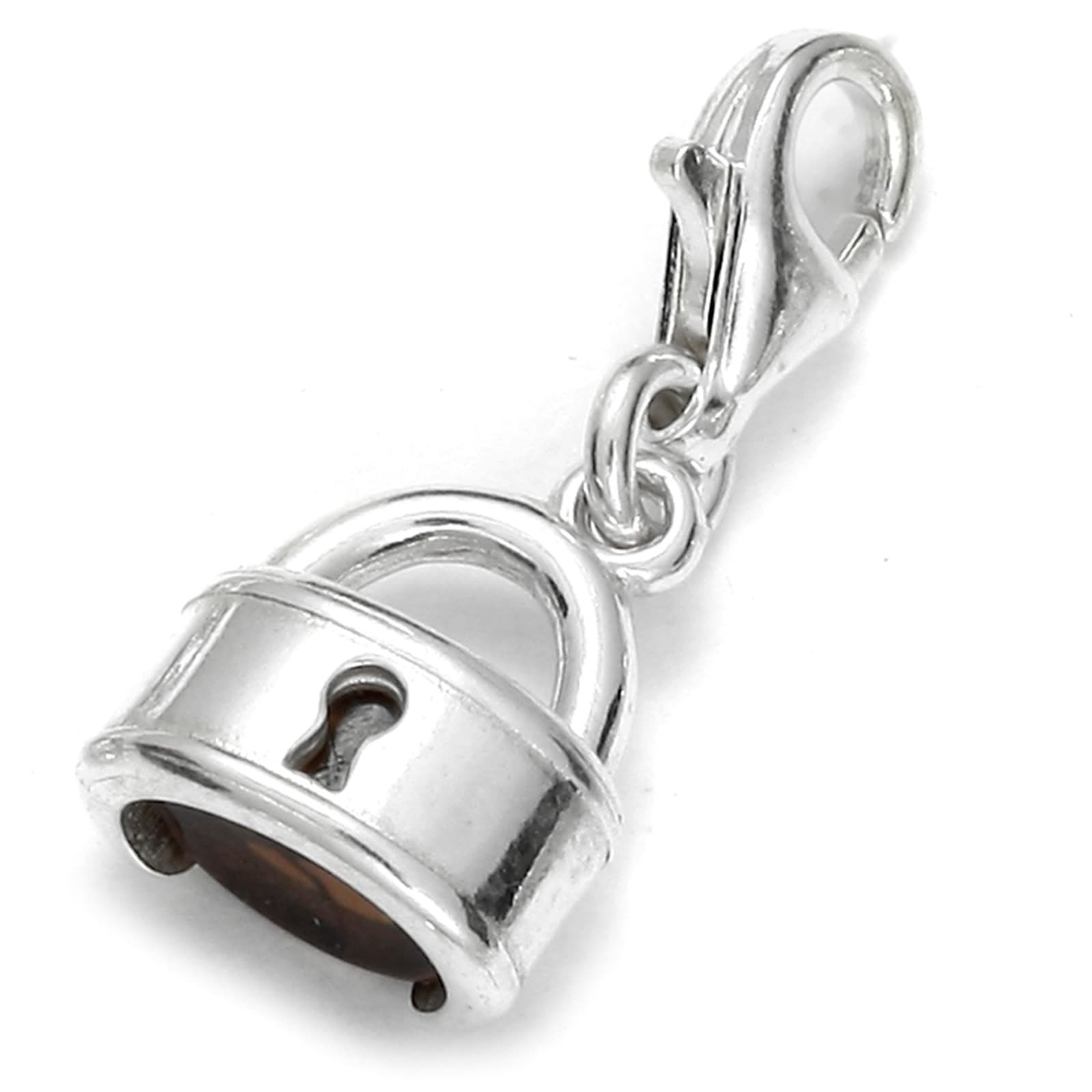 Kettenanhänger OSTSEE-SCHMUCK "Ostsee-Schmuck Charm-Einhänger Schloss Charm-Einhänger Schloss", weiß, Schmuckanhänger, Damen, 21 x 10mm, Silber 925 (Sterlingsilber), 1,7 g, Kettenanhänger