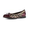 Ballerina GABOR, Damen, Gr. 42, leo, bordeaux, Ziegenveloursleder, Lackleder, feminin, Schuhe, Blockabsatz, Businessschuh, Schlupfschuh im angesagten Leo-Look
