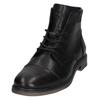 Schnürboots BUGATTI, Herren, Gr. 46, schwarz, Leder, Basic, Schuhe, Stiefel, Schnürstiefelette, Business-Boots mit Reißverschluss