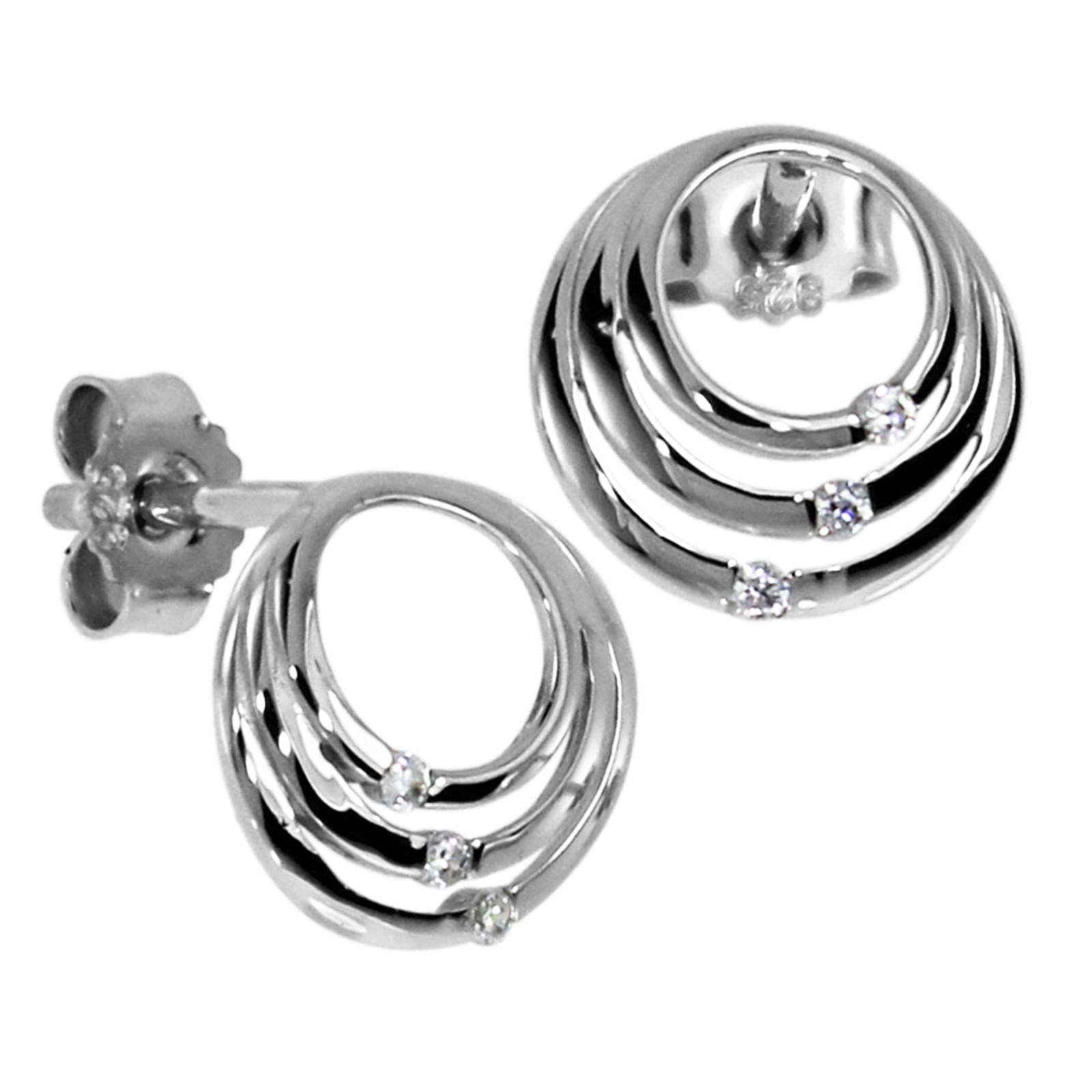 Paar Ohrstecker OSTSEE-SCHMUCK "Ostsee-Schmuck Ohrstecker Ruby Ohrstecker Ruby", weiß, Ohrringe, Damen, 10mm rund, Silber 925 (Sterlingsilber)