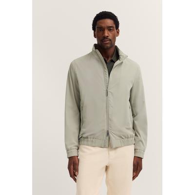 Blouson BUGATTI "Regular Fit", Herren, Gr. 56, 130, moos, 100% Polyester, unifarben, casual, regular fit, Langarm Bündchen, Jacken, mit Stehkragen & Stretch-Funktion Image