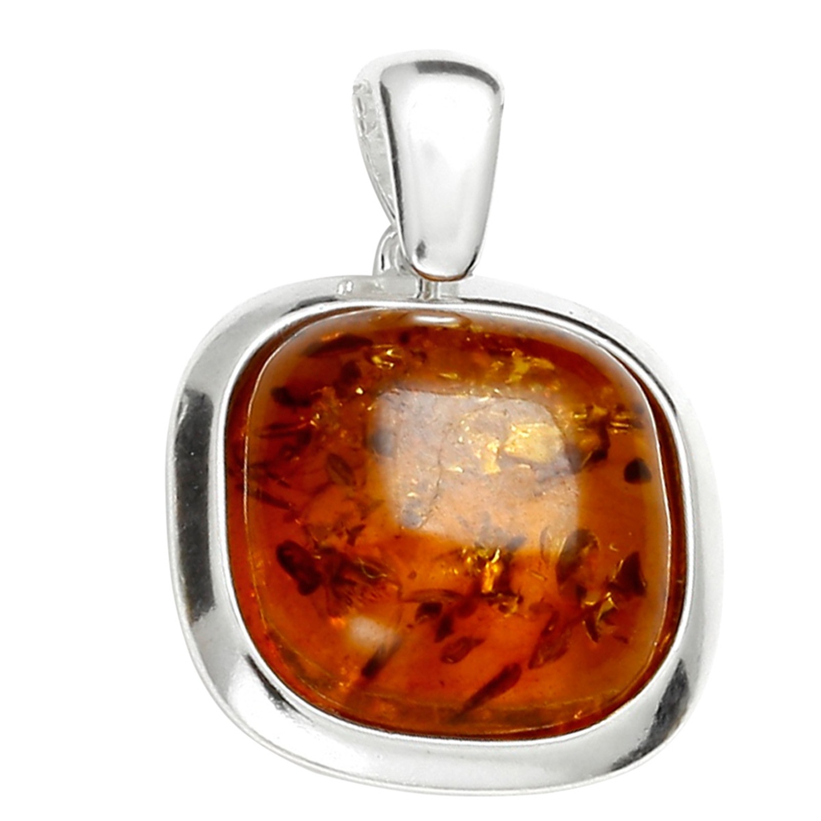 Kettenanhänger OSTSEE-SCHMUCK "Ostsee-Schmuck Anhänger Classic 14x14 mm", weiß, Schmuckanhänger, Damen, 25 x 17mm, Silber 925 (Sterlingsilber), 3,2 g, Kettenanhänger