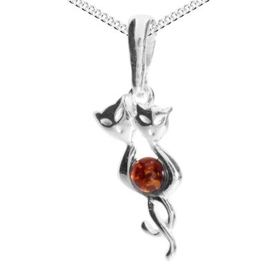 Kette mit Anhänger OSTSEE-SCHMUCK "Ostsee-Schmuck Kette mit Anhänger Katze Kette mit Anhänger Katze" Gr. 40, silber (silberfarben), Halsketten, Damen, 40cm, Silber 925 (Sterlingsilber), L: 40cm Image