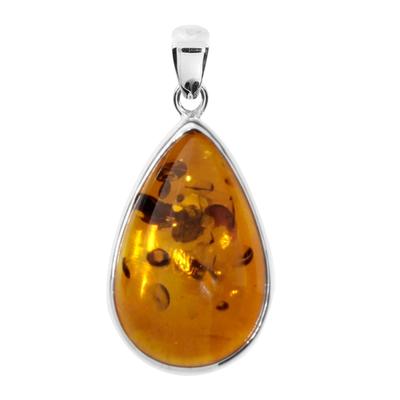 Ketten-Anhänger OSTSEE-SCHMUCK "Ostsee-Schmuck Anhänger Classic Tropfen 21 x 14 mm", weiß, Schmuckanhänger, Damen, 32 x 14mm, Silber 925 (Sterlingsilber), 2.7 g Image