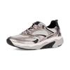 Keilsneaker GABOR ROLLINGSOFT, Damen, Gr. 39, rosa (roségoldfarben, schwarz), Textil, Kalbsleder, metallic, sportlich, Schuhe, Freizeitschuh, Halbschuh, Schnürschuh mit herausnehmbarem Fußbett