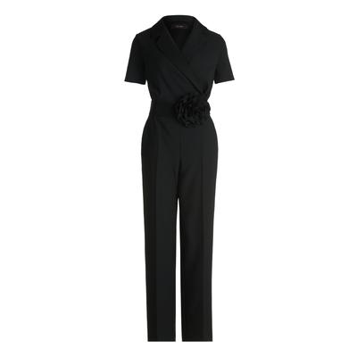 Overall VERA MONT "Vera Mont Jumpsuit mit Gürtel", Damen, Gr. 36, Normalgrößen, schwarz, Cru00eape, Obermaterial: 95% Polyester, 5% Elasthan. Futter: 100% Polyester., elegant, figurbetont, V-Ausschnitt, Overalls Image