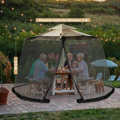 Goplus - Sonnenschirm-Moskitonetz, Terrassenschirm-Netz mit 2 Türen mit Doppelreissverschluss, Image