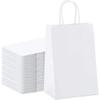 Memkey - 40X Kraftbeutel, Kraftpapiertüte mit Henkel, weiße Papier-Einkaufstüten, Kraftpapiertüte,
