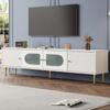 Okwish - Eleganter TV-Schrank 1703550 cm – weißer Korpus mit goldenen Beinen und Griffen, 2 Türen