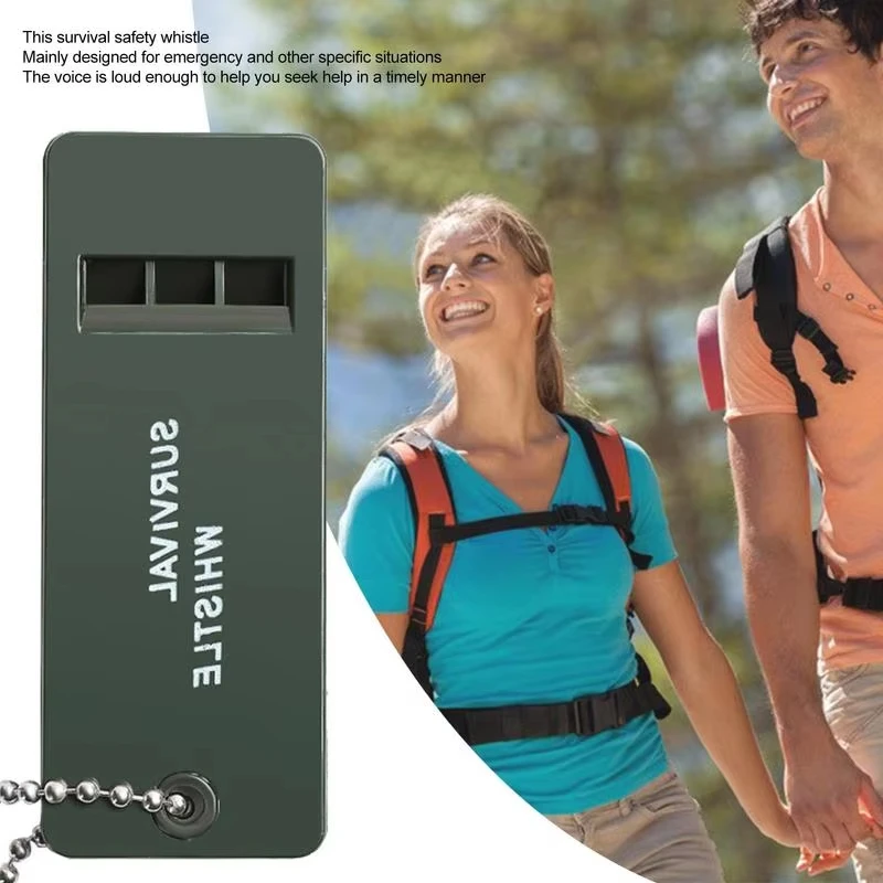 3-Frequenz-Pfeife, hohe Dezibel-Überlebenspfeife, Outdoor, Wandern, Camping, Pfeife, 3 Löcher, Jagdpfeife, Notfall-Überlebenswerkzeug Image
