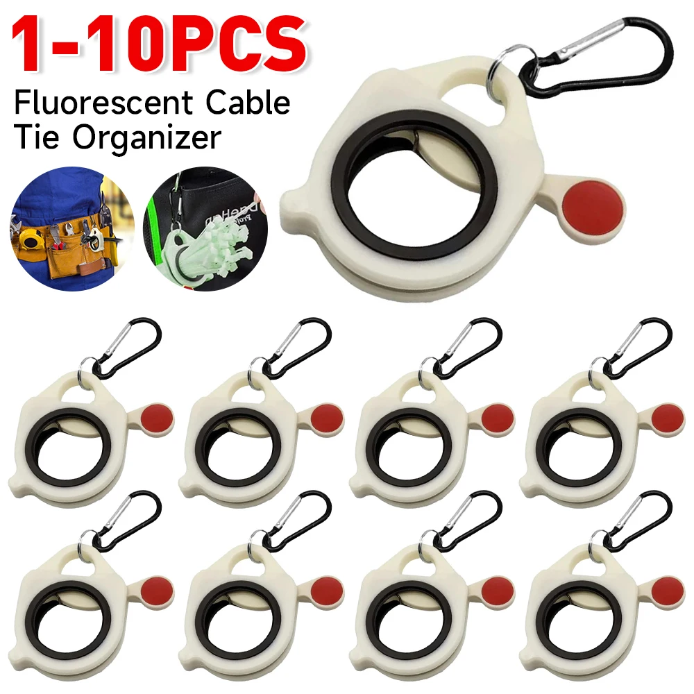 10-1pc Fluoreszierende Kabelbinder Organizer Lagerung Kabelbinder Halter Tragbare Kabelbinder Lagerung Werkzeug Elektrische Kabelbinder Organizer Image