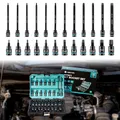 Jeu de douilles à percussion 24 pièces, jeu d'embouts Torx à percussion 2 "et 6", douille Torx T10-T60, jeu de douilles à percussion Torx à entraînement universel de 3/8" avec boîte