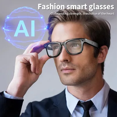 2-in-1-Headset, intelligente Brille, Bluetooth-Audioanruf, AI-Sprachgeräuschunterdrückung, Musikbrille, wasserdichter Lautsprecher, Mikrofone, Anrufe, Brillen Image