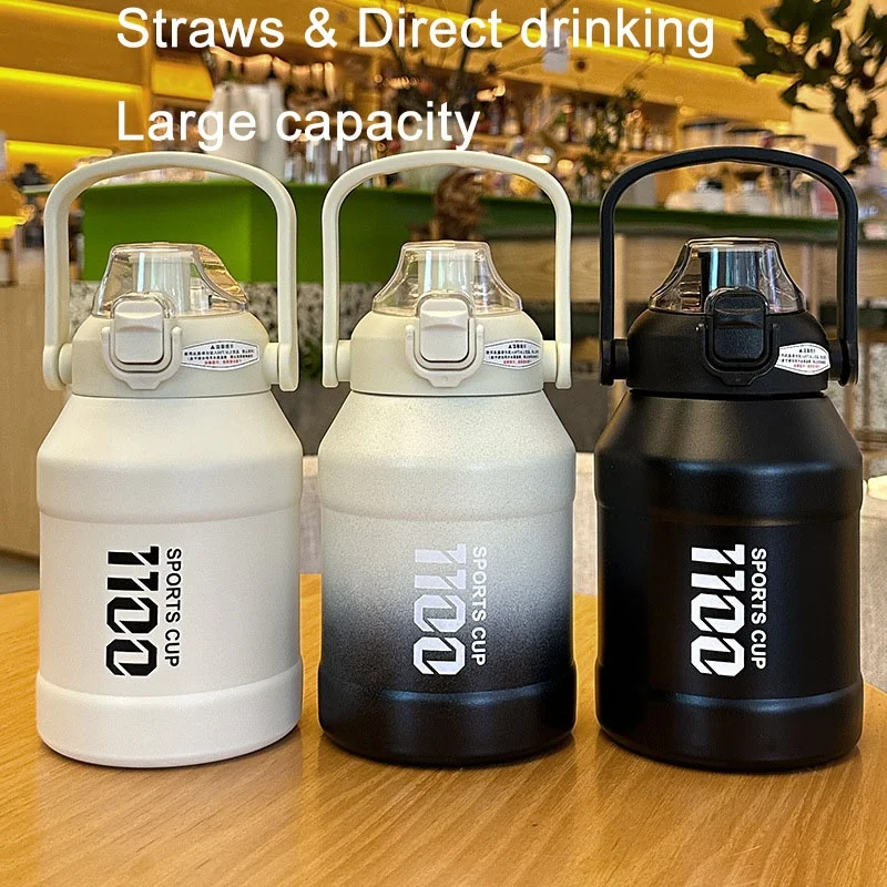 Student Große Kapazität Edelstahl Wärmedämmung Wasser Tasse Ton Ton Barrel Hochwertige Allmähliche Farbe Ändern Wasser Tasse Image