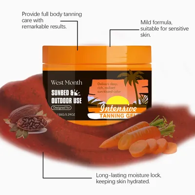 Intensive Bronzing Gel Turning Black Long Lasting Brown Relieving Dryness Summer Beach Sunbeds Moisturizing Carrot Tanning Gel