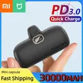 Xiaomi 30000mAh Mini Wireless Power Bank Capsule Alimentatore mobile Batteria esterna di emergenza Caricatore rapido per iPhone di tipo C