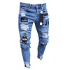 2022 männer Stilvolle Zerrissene Jeans Hosen Biker Dünne Gerade Hip Hop Ausgefranste Denim Hose Neue Mode Skinny Jeans Männer Europäischen größe