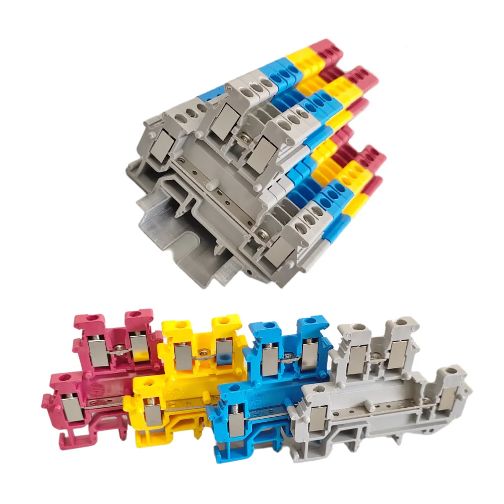 10 Stück MBKKB-2.5 DIN-Schienenklemmenblock Doppelschicht 2,5 mm2 Schraubanschluss Kontakt Elektrische Drahtleiter MBKKB2.5 Image