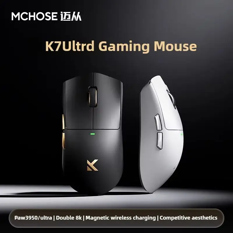 Neue Mchose K7 Ultra Wireless Maus Leichte Gaming E-Sport Maus 2,4g/Bluetooth 3 Modi Paw3950 Dual Drive PC Zubehör Image