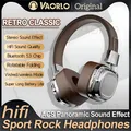 Cuffie Over-Ear classiche retrò Bluetooth 5.3 DJ Stereo/TF Card cuffie Wireless pieghevoli sport Rock Music Headphoe con microfono