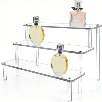 1pc 3-tier Klar Acryl Desktop Dessert Display Regal Display Lagerung Racks Für Ornamente Haushalt Desktop Lagerung Veranstalter