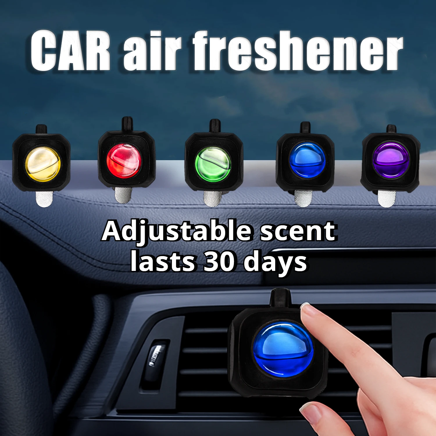 Lüftungsclips für Auto-Lufterfrischer, bis zu 30 Tage, Lufterfrischer für langlebige Geruchsbeseitiger im Auto Image