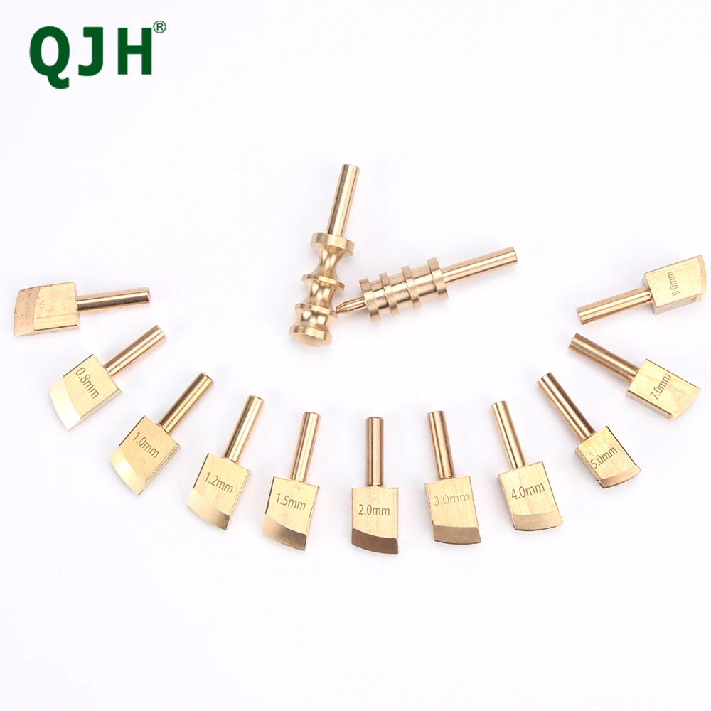 1 stücke Leder Rand Lötkolben Messing kopf, DIY Prozess Druck Rand Dichtung Lötkolben Spitzen Werkzeug, DIY Leder Kanten werkzeug Image