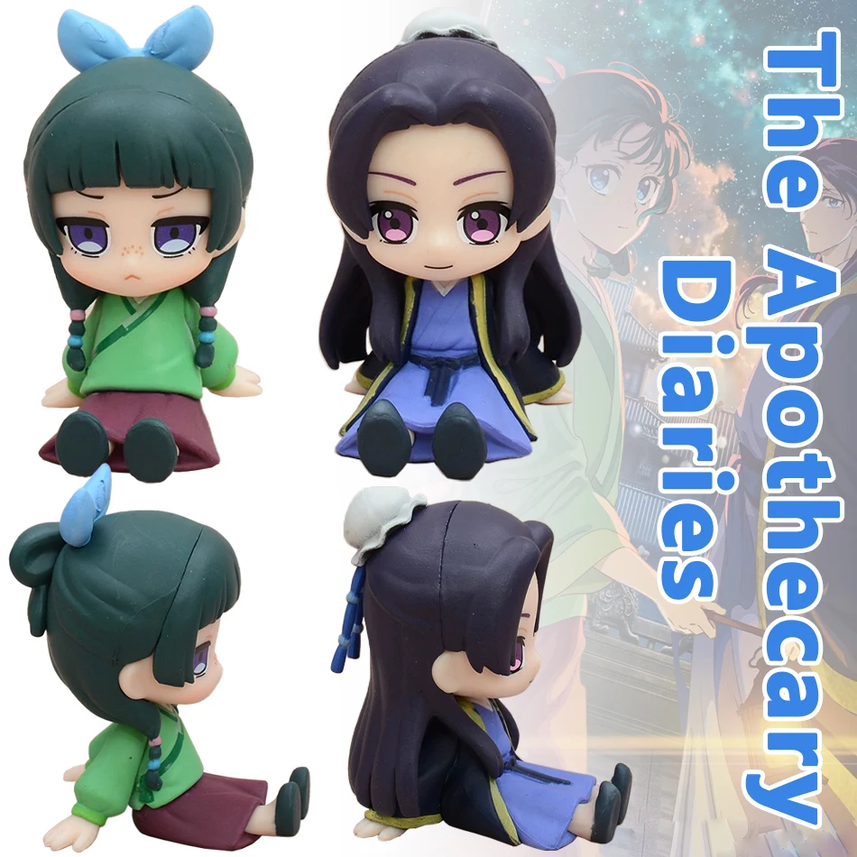 Q Version The Apothecary Diaries Maomao Jinshi Minifigur Anime Peripherie Kawaii Sitzendes Spielzeug Desktop Auto Ornamente Modell Geschenke Image