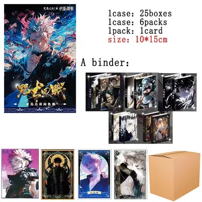 Fanxi Wen Chuang Jujutsu Kaisen Collection Card Booster Box Male God Acryl Double Flash Paper Trading Card Games Image