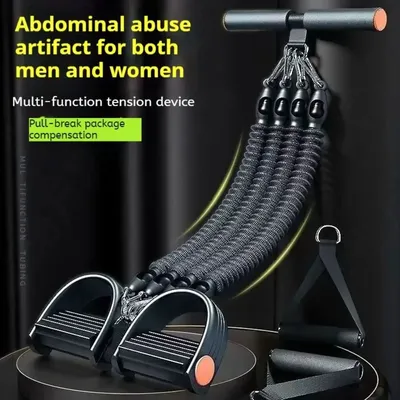 2/3/4-Strand Pedal Pull-Up Sit-Up Trainer Stomach Slimming 50/75/100 Pounds Pedal Tension Rope Non-Slip Heavy-Duty