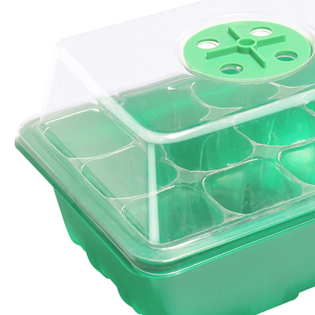 12-Loch-Samen-Starterschale mit Feuchtigkeit kuppel Pflanzen keimung starters chale Mini-Gewächshaus-Keims chale für den Pflanzenbau Image