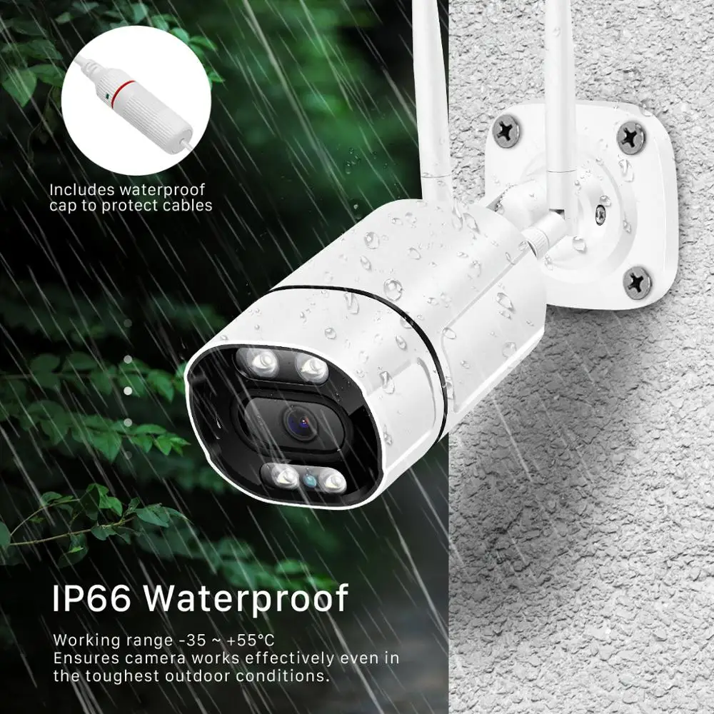 BESDER 5MP Outdoor WiFi IP Kamera mit AI Menschliche Erkennung Drahtlose 1080P HD Farbe Nachtsicht Sicherheit CCTV Kamera Image