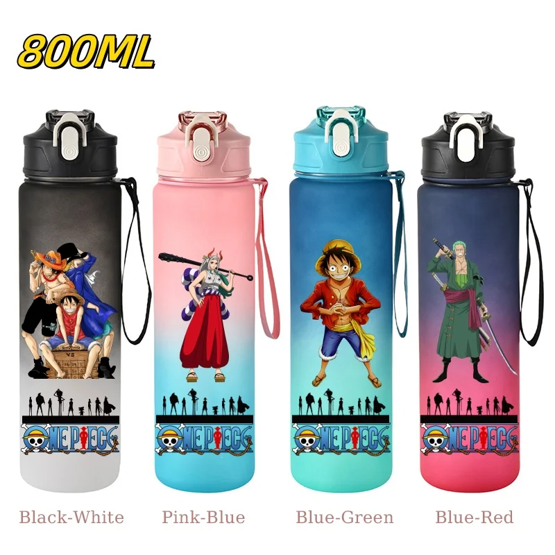 800ML ONE PIECE Monkey D. Luffy Nico Robin Anime Straw Sport Water Bottle for Easy Carry Ideal for Fitness Sports Outdoor