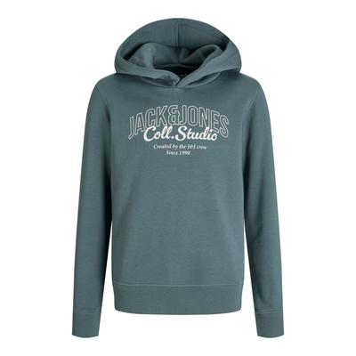 Kapuzensweatshirt JACK & JONES JUNIOR "JJMAKOTO SWEAT HOOD JNR", Jungen, Gr. 152, stormy weather print:big print, angeraute Sweatware, Obermaterial: 60% Baumwolle, 40% Polyester, bedruckt, modisch, regular fit, Langarm Rippbündchen, Sweatshirts Image