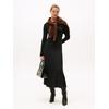 A-Linien-Kleid TOMMY HILFIGER "5X2 RIB FLARE MIDI DRESS LS", Damen, Gr. XS (34), N-Gr, schwarz, Jersey, Obermaterial: 95% Viskose, 5% Elasthan, unifarben, casual, figurbetont wadenlang, U-Boot-Ausschnitt, Langarm, Kleider, in gerippter Struktur und...