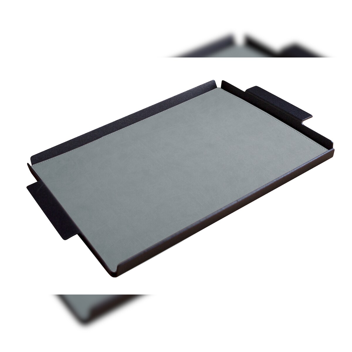 Stil Casa, Set aus 6 Serviertabletts, schwarz lackiertes Aluminium, Deckel aus Polyurethanschaum, 35x45xh. 0,2 cm, Farbe hellblau (ice). Image