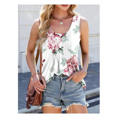 Damen Druck-Scoop-Neck Tanktop mit breiten Trägern Image