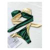 Bikiniset mit zweifarbigen Ringen und Schleifen-Detail für Damen