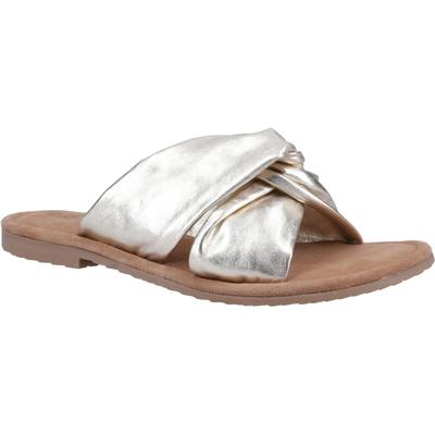 Hush Puppies Amy Weite Passform Leder Damen Goldsandalen Image