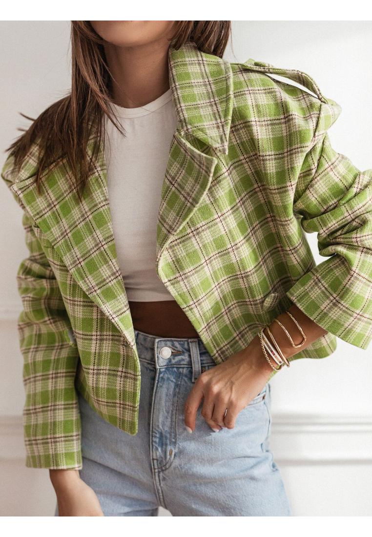 Damen Blazer mit Reverskragen im Karomuster Image