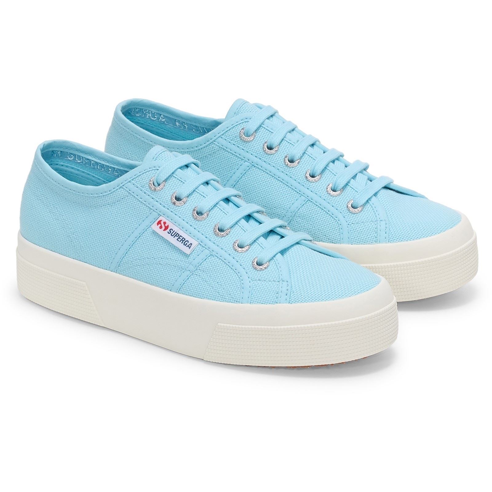 Superga 2740 PLATFORM Baumwoll Damen Sneaker Crystal Azul